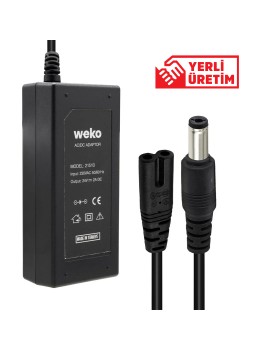 WEKO 24 VOLT - 2 AMPER 5.5*2.5 UÇLU YERLİ ÜRETİM PLASTİK KASA MASAÜSTÜ ADAPTÖR